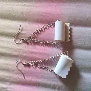 Toilet paper earrings